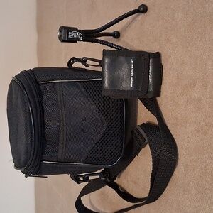 Black Camera Bag with Mini Tripod And Memory Card Holder Camera Accessory Bundle